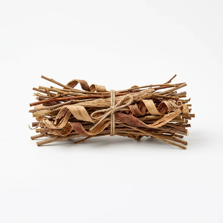 Bundle of dried white willow bark strips